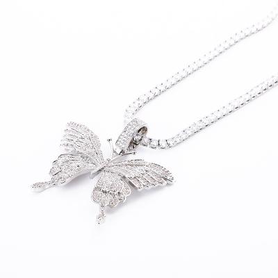 China Casual/Sporty Long Necklace For Women Amethyst Butterfly Stainless Steel Necklace For Women for sale