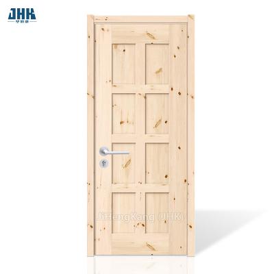 China JHK- 006 2018 New Design Fire Rated Pine Solid Wood Door Lowes 6 Panel Doors for sale