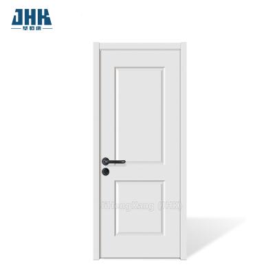 China JHK-017 White Primer Smooth 2 panel Top Square Solid Wooden Door interior door White Primer Door for sale