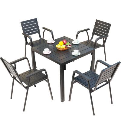 China Contemporary outdoor solid wood teakwood table and chair balcony antirot furniture leisure 3 piece suits for sale