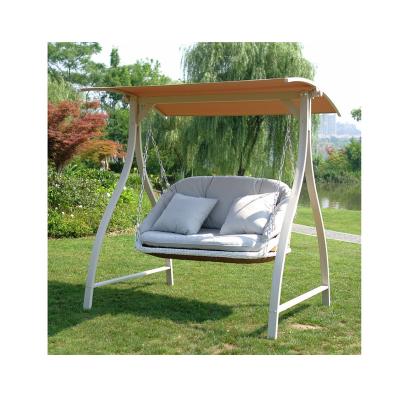 China Contemporary Hot Sale Outdoor Patio Hanging Chair Garden 2 Seaters Swing Chair With Cushion for sale