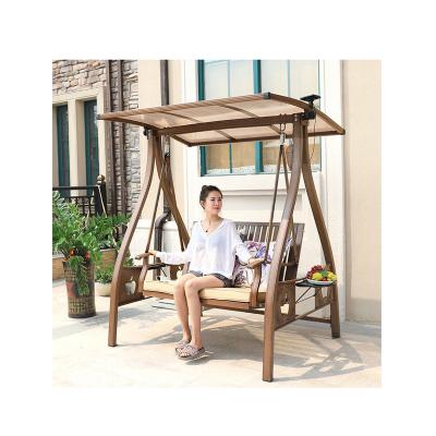 China Contemporary Outdoor Furniture Cast Aluminum Alloy Eliott Solar Powered Swing Chair With Cushion for sale