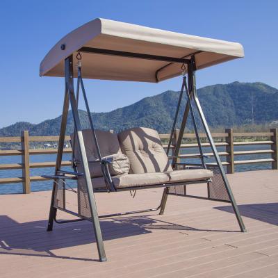 China Modern Popular Outdoor Two Person Swing Chair Panama Garden Swing Chair Teakwood Furniture Two Person Swing Chair for sale