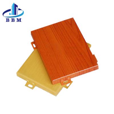 China Modern Wood Grain Wall Surface Modern Wood Grain Wall Cladding Curtain Wall Facade 600X600Mm Aluminum Construction Aluminum Manufacturer for sale