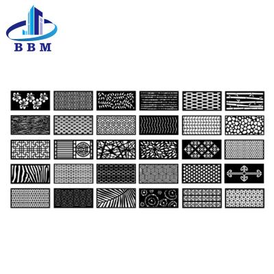 China Easily Assembled Perforated Metal Door Decorative Laser Cut Driveway Gate Designs Aluminum Slat Gate for sale