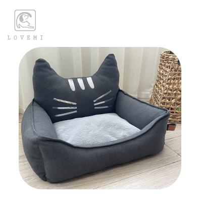 China LOVEMI Creative Stylish Viable Design Black Cat Style Soft Pet Beds And Accessories Cute Pet Sleeping Bed for sale