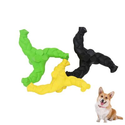 China Yeahsun Pet Toy Yellow Rubber Woven Darts Viable Toy Molar Cleaning Teeth Dog Toys for sale