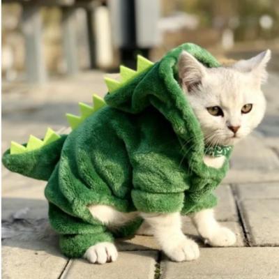 China Sustainable Dog Coats Pet Clothes Halloween Decoration Cute Dinosaur Shape Cat Puppy Clothes Dog Hoodie Soft Cotton Fabric for sale