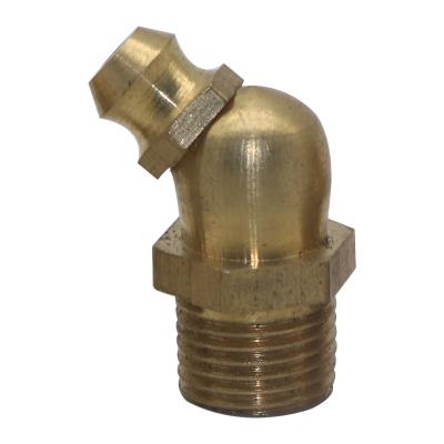 China SYD 930 Brass Hydraulic Grease Nipple M8X1 Nipple Grease Fitting 45 Degree for sale