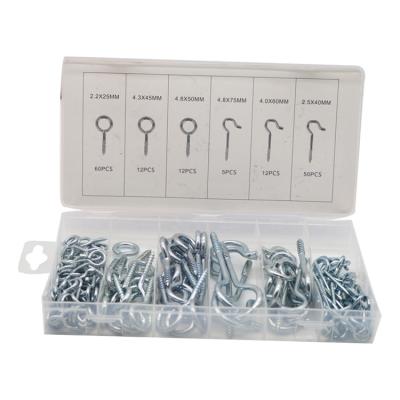 China Metric Assorted Steel SYD-1092 151PCS 6 Sizes Lag O Hook Eye Wood Screws for sale