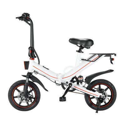 China Electric bicycle JC-V6-1 USA warehouse aluminum alloy e-bike electric bicycle zero bend 16 inch tire change gear for sale