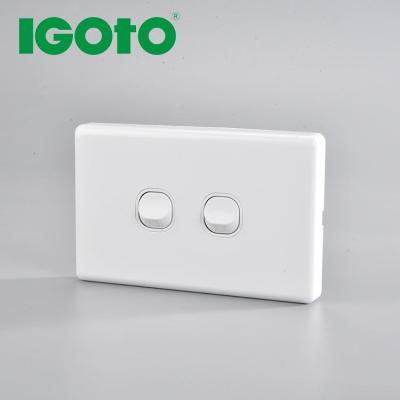 China Standard Austalian PC IGOTO DS Series SAA Approved 2 Gang Wall Light Switch for sale