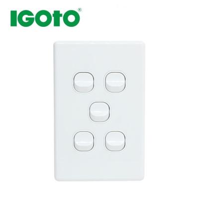 China KS310 SAA 6 Strip Horizontal Electric Light Switches Residential/Multi-Purpose Australian Standard Slim Hot Sales for sale