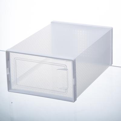 China Sustainable Hot Sale Stackable Storage Plastic Shoe Display Case Shoe Box for sale