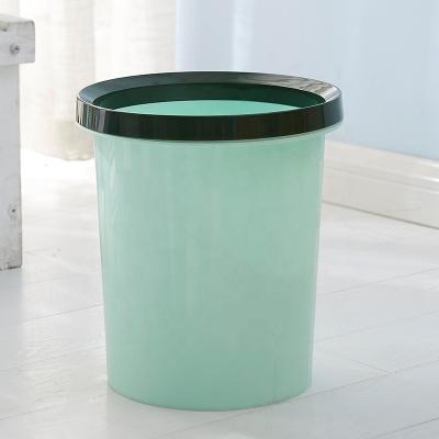 China Household Sustainable Plastic Trash Bin Round Barrel Trash Can for sale