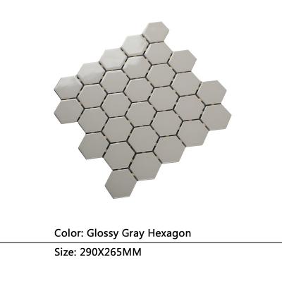 China Popular Parquet Wholesale Gary Wall Tile 3D Hexagon Stone Marble Mosaic for sale