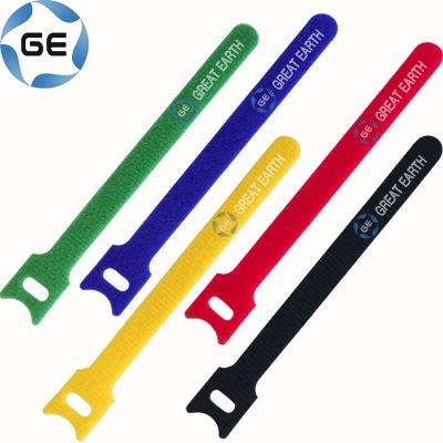 China Eco-Friendly Adjustable Back To Back Customizable Self-Gripping Double Side Cable Wrap Tie Tie Bands Reusable Hook And Loop Strap for sale