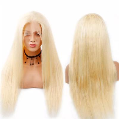 China Free sample straight hair human hair lace front lead wig for women straight wig hd glueless full lace wig 613 for sale