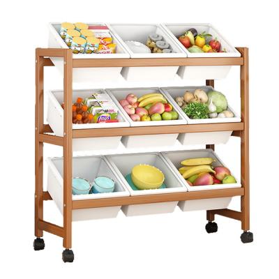 China 2022 New Minimalist Haichuan Kitchen Shelving Storage Basket Rack 3-Layer Rack Kitchen Storage Rack for sale