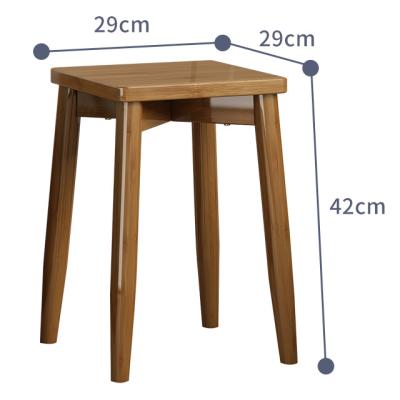 China Haichuan Modern Bamboo Makeup Dining Chair Around Stackable Bamboo Stool Kitchen Lounge for sale