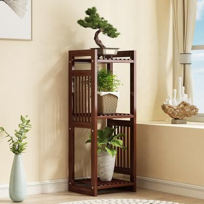 China Chinese Style Eco-friendly Simple Modern Bamboo Antique Haichuan Storage Shelf Flower Solid Wood Table for sale