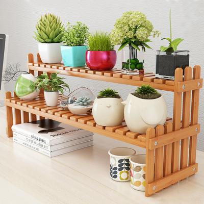 China Modern Creative Contracted Haichuan Design Style Flower Stand Eco-friendly Bamboo Desk Rack Storage for sale