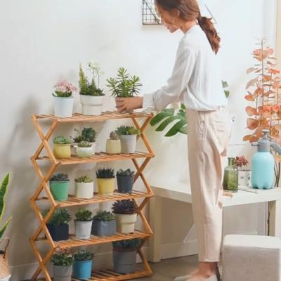 China Haichuan Space Flower Stand Bamboo Convenient Design Large Flower Stand Eco-friendly Installation for sale