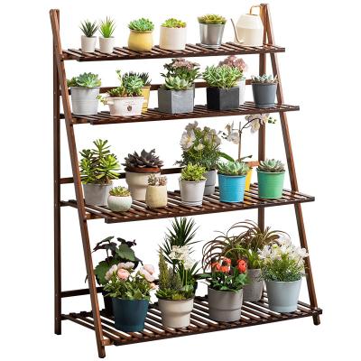 China Haichuan China OEM Eco-friendly Bamboo Material Factory/Flower Flower Stand Multi-fuction Cheap Bamboo Stand/Flower Rack Shelf for sale