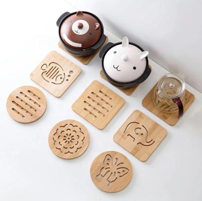 China Haichuan Viable Exquisite Square Cheap Cute Tea Coaster Bamboo Mat Place Coaster/Bamboo/Bamboo Mat Coffee Cup With Business Logo for sale