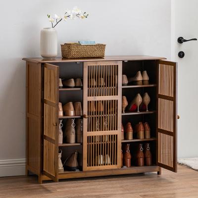 China Haichuan convertible bamboo shoecase 3 tier bamboo shoe rackwall quenching 50 pair bamboo shoe rack cabinet for sale