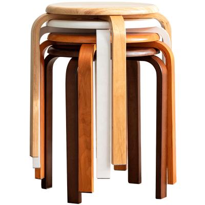 China Haichuan Ottoman Round Wooden Stool Extendable Wooden Stackable Stools, PVC Soft VS Wooden Stool for sale