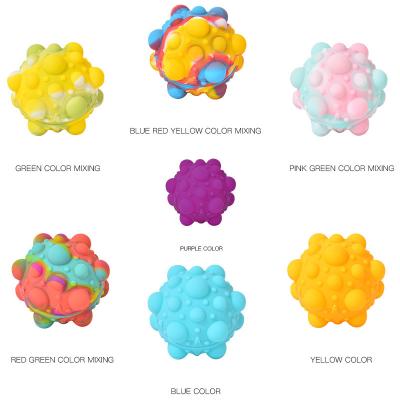 China Hot Promotion Gift BM9481 Rainbow 3D Strain Balls Squish Ball Mesh Squish Sensory Ball Toy Silicone Popping Push Itting for sale