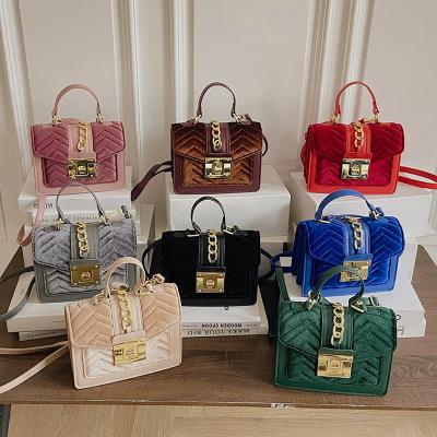 China Fashion New Ladies Good Quality BM9430 2021 Clip Velvet Style Handbags Hot Selling Women Lady Purse Square Handbags Box for sale