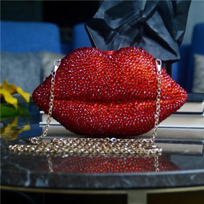 China Daily Hot New BM9415 2021 2021 Hot New Crystal Acrylic Bling Lip Purse Box Evening Clutch Rhinestone Beaded Clutch Purse Evening Clutch Bags for sale