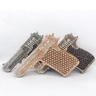 China 2021 bling gun shape purse crystal purse rhinestone diamond clutch bag wedding party evening purses BM5047 for sale