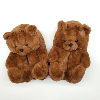 China CUSHIONING BM5125 purple fuzzy plush teddy bear slippers teddy bear children slippers wholesale new arrivals slippers 2021 for sale