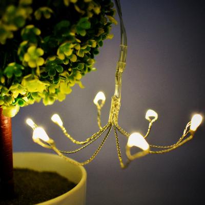 China Decorative Lighting 8 Mini LED Flower Fairy Copper String Lights CR2032 LED Starry Lights Battery Operated String for Wedding Christmas Party for sale