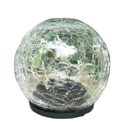 China Ip44 Socket Solar Glass Ball Outdoor Ground Waterproof Garden Crackle powerd pots lights for decoration for sale