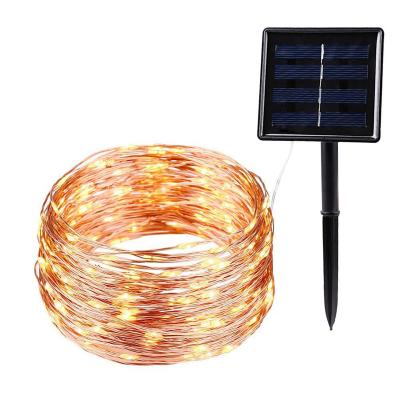 China Solar Powered 33 Feet 100 LED Solar Powered Christmas Holiday Festival Decor Waterproof Fairy String Lights with 8 Modes for sale