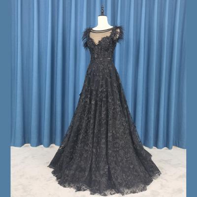 China New Design 2022 Elegant Black Ladies Anti-Static Long Formal Plus Size Women Arabic Dubai Evening Dress for sale