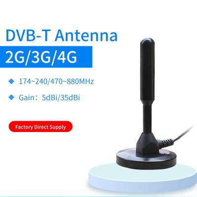 China Wholesale 5DB/35dbi Metal IEC Male Connector DVBT TV Adapter Antenna 174~240/470~880MHz for sale