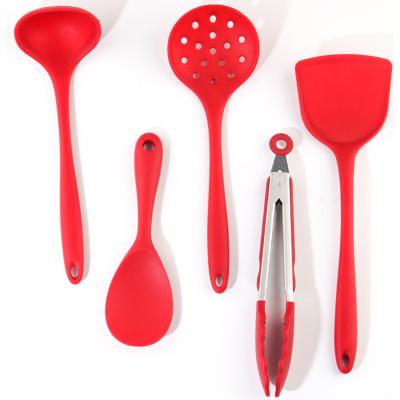 China Durable High Temperature Resistance Silicone Kitchen Utensils 5 Pieces Set Household Non Stick Pan Cooking Kitchen Tools for sale