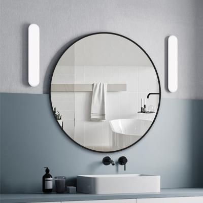 China Modern Hotel Bathroom Wall Mounted Round Mirror 32 Inch Metal Frame Bathroom Mirror for sale