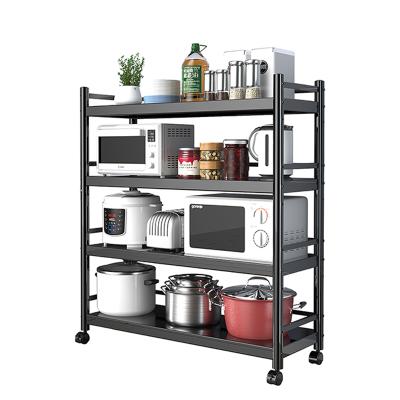 China Viable Home Kitchen Storage Rack Foldable Kitchen Display Rack With Wheels Kitchen Storage Rack for sale