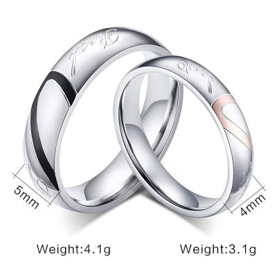 China Gold-color Wedding Bands Ring for Women Men Jewelry 6mm Stainless Steel Engagement Ring US Size 5 to 13 for sale