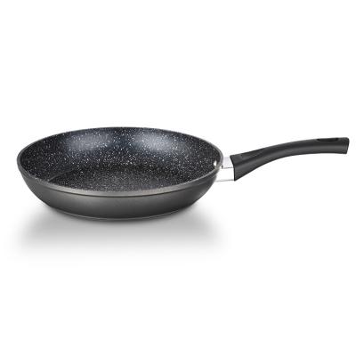 China Traditional Aluminum 30CM Stone Marrble Liner Forged Deep Frying Pan Cookware With Non- Durable Stick Liner for sale