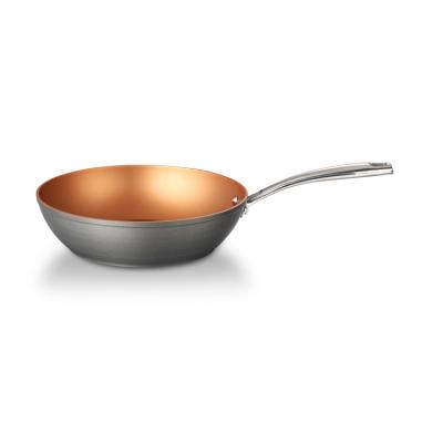 China 28CM Rachael Ray Aluminum Copper Long Lasting Non- Traditional Stick Coated Induction Bottom Forged Frying Pan Cookware for sale