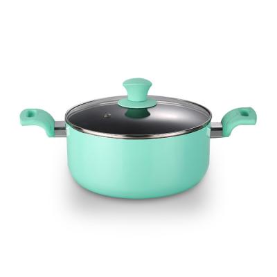 China 22CM High Performance Viable Press Stock Pot Soup Aluminum Pot Hardened Casserole Pot With Lid Non Stick Anti Scratch for sale