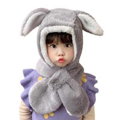 China Soft/Comfortable/Autumn Breather Winter Keep Warm Color Full Rabbit Ear Beanie Hat Trapper Cable Neck Mask Earflap Fur Hat for sale