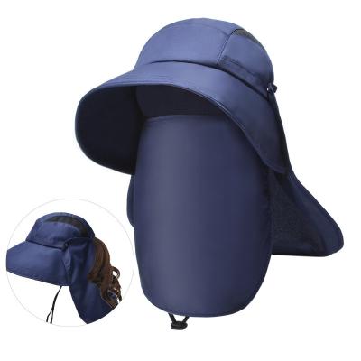 China UPF 50 Sun Protection Cap Hat Customized Outdoor Windproof Bucket Hat Cap Earflap Eco Friendly RPET Bucket Hat for sale